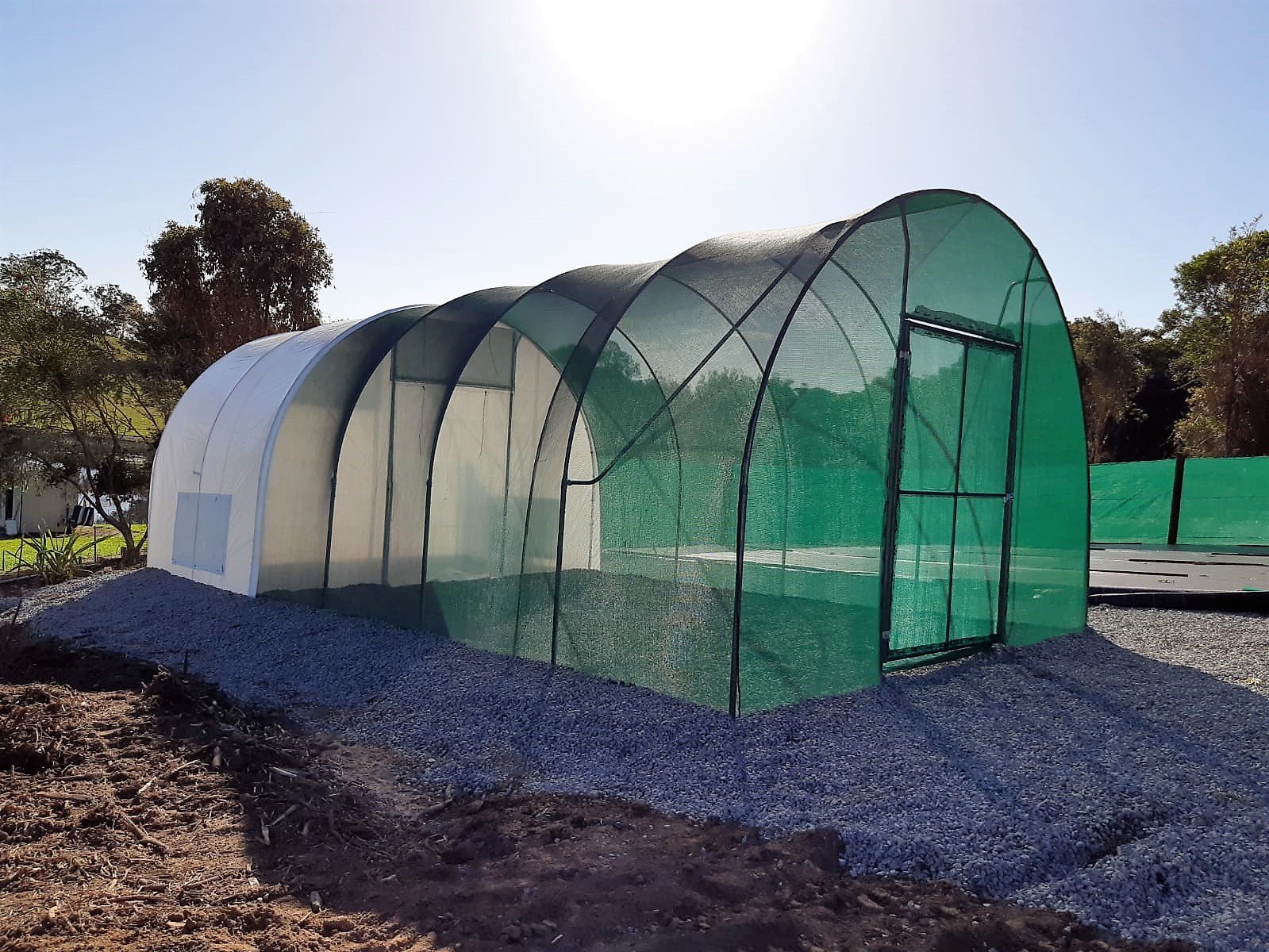 Shadehouse Tunnelhouse with Plastic Cover and Shadecloth Cover combination